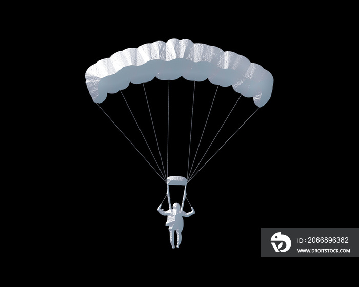 Parachute Skydiving symbol White Sculpture icon logo illustration