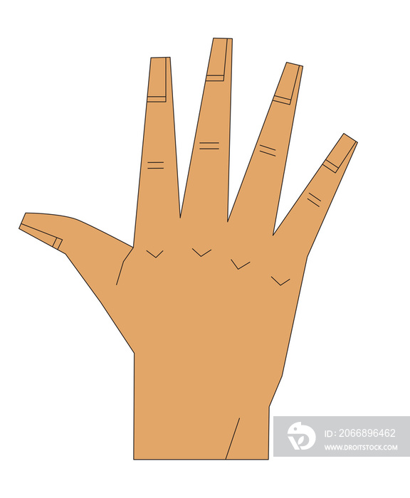 Diverse Hand Signals Number 5 ASL Medium Skin Tone