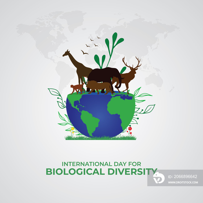 International Day for Biological Diversity. Template for background, banner, card, poster.