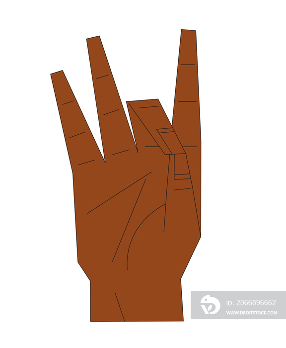 Diverse Hand Signals Number 8 ASL Dark Medium Skin Tone