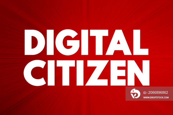 Digital citizen text quote, concept background