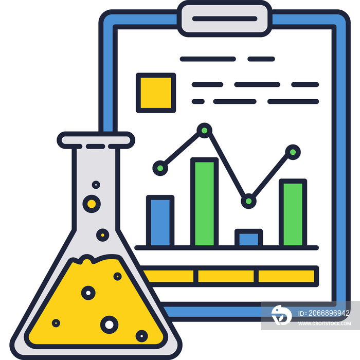 Chemistry science icon lab equipment flat vector