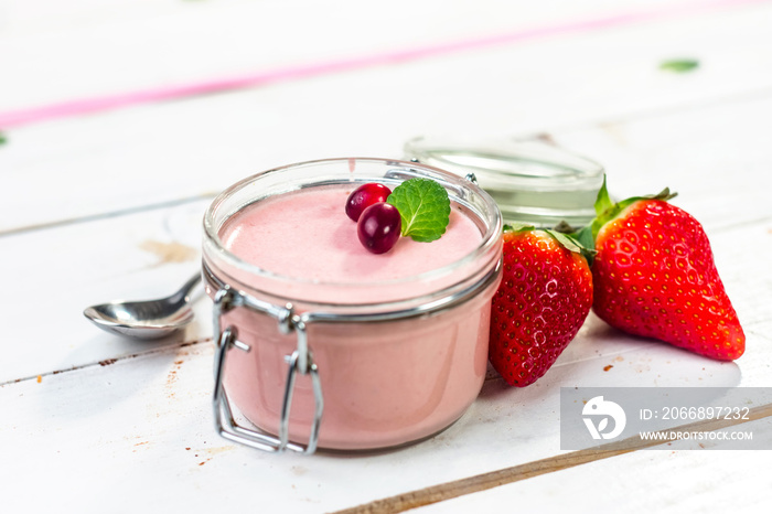 Homemade strawberry mousse