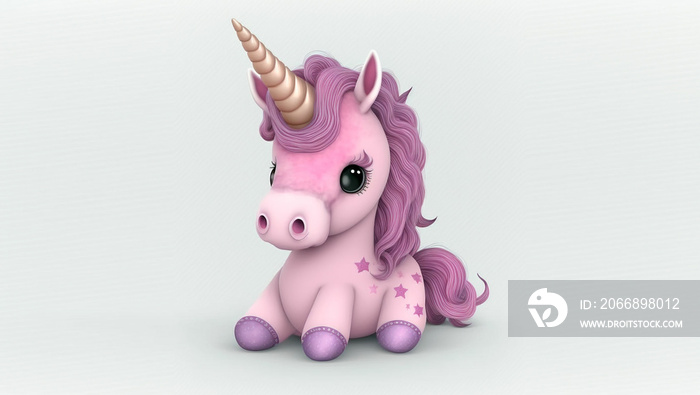 pink unicorn 3d illustration