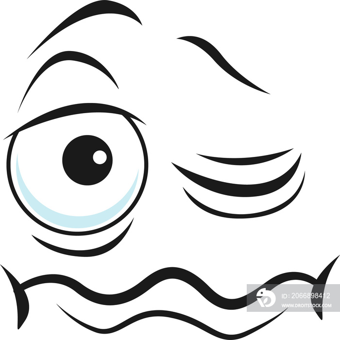 Cartoon face vector funny sleepy facial emoji