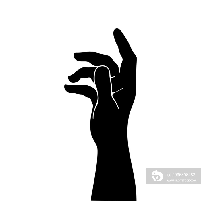 Hand gestures. black hand gesture like a silhouette or shadow of hands. human body movement illustrations in black.