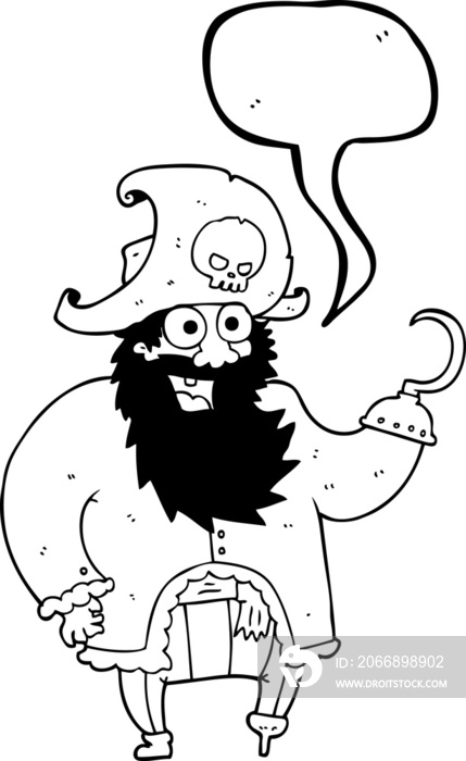 speech bubble cartoon pirate captain