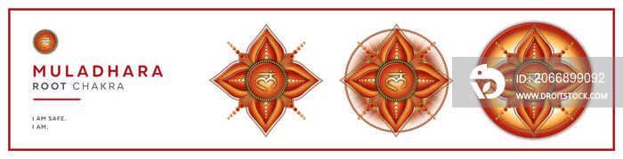 3 Chakra symbols: Root Chakra - MULADHARA - Energy, Stability, Comfort, Safety -  I AM