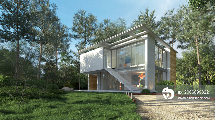 Modern house in the countryside