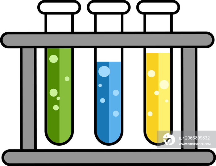 laboratory equipment in a flat design drawing. beaker and flask illustrations. objects for educational design elements.