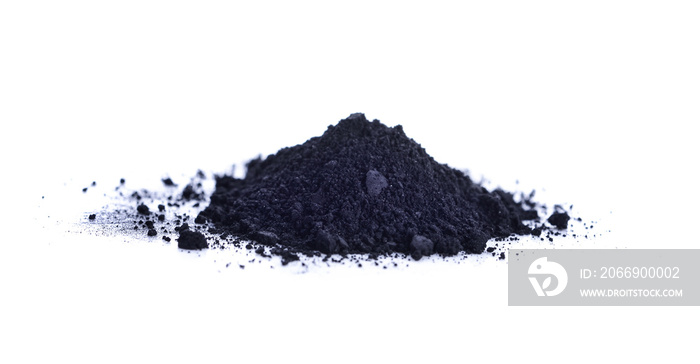 activated charcoal isolated on white background