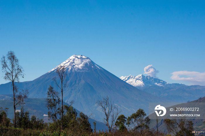 Tungurahua volcano, el Altar volcano and pyroplastic flows of the sangay volcano located in Ecuador