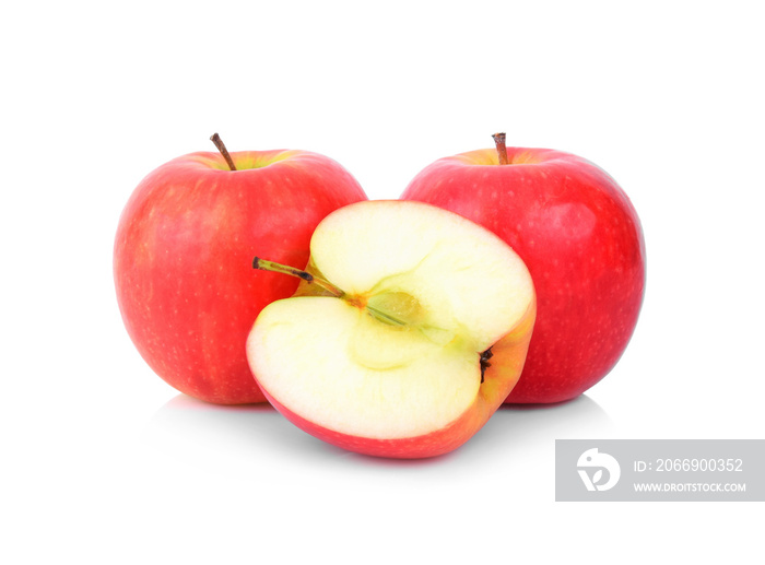 pink lady apples isolated on white background