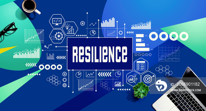 Resilience theme with laptop computer