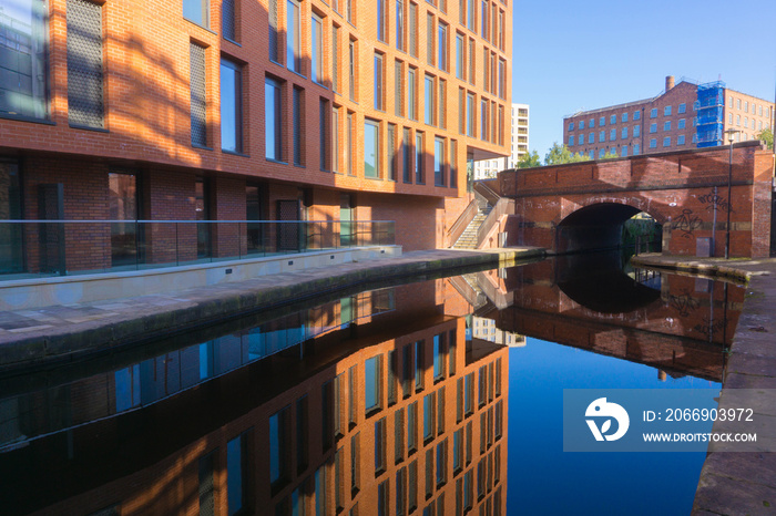 Modern Residential Buildings Alongside the Canal in the Northern Quarter of Manchester