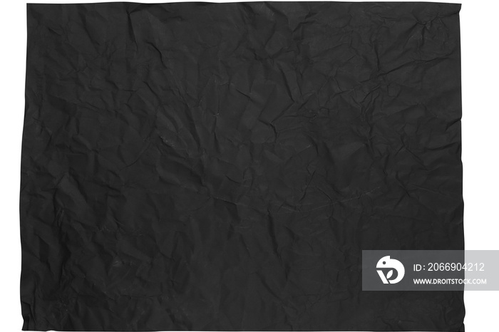 Black crumpled paper sheet