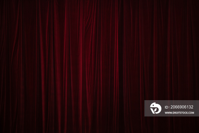 Red curtain in theatre background