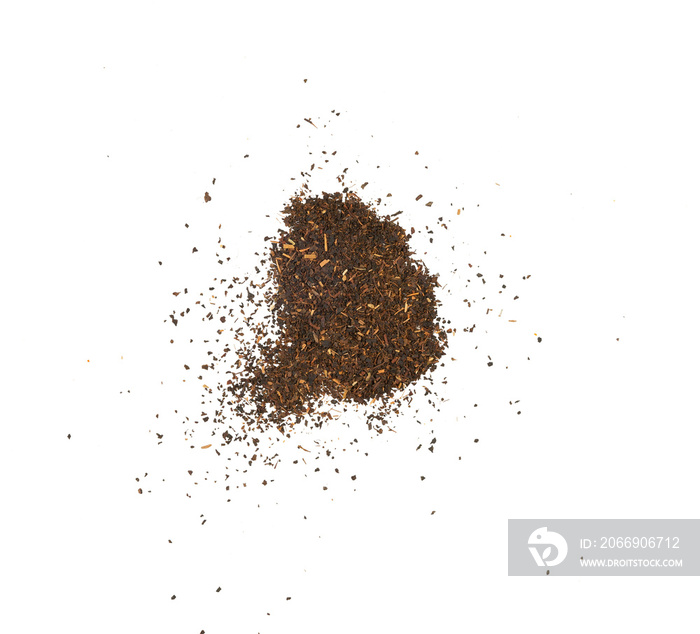 Top view of Powdered tea isolated