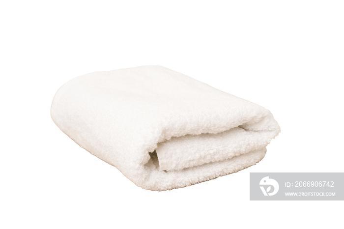 White towel isolated on white background .