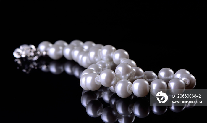 Pearls on a black background