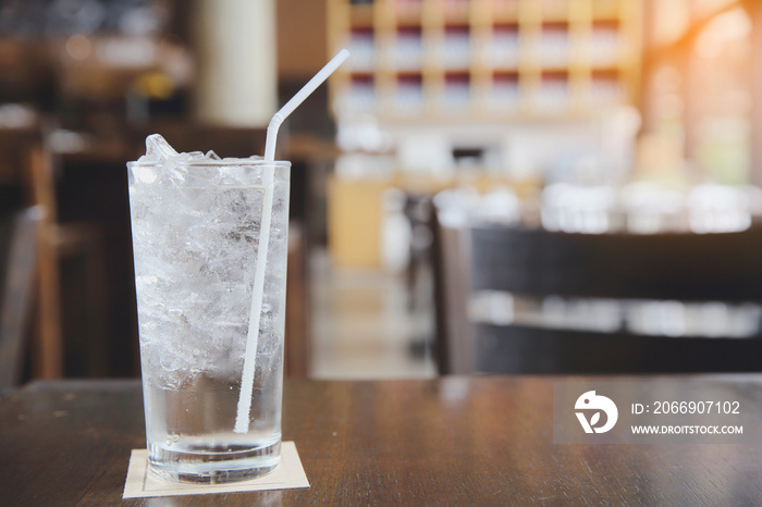 White soda on wood background