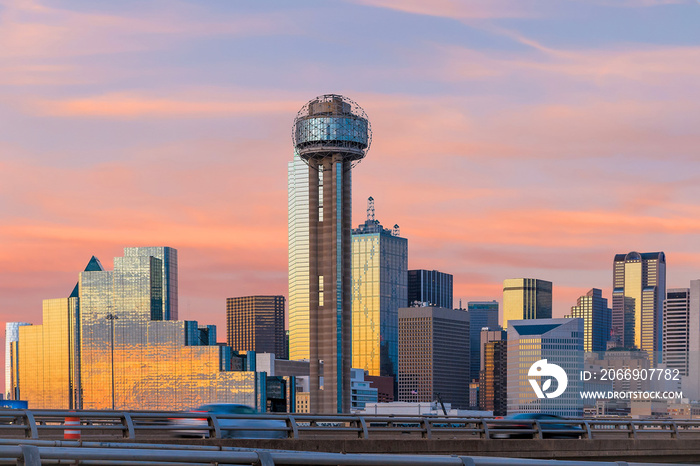 Dallas City skyline at twilight