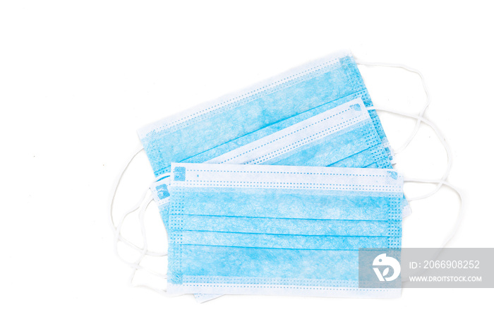 Surgical face mask for protection against germs on white background