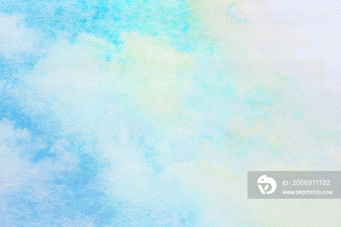 cloudy sky with gradient pastel color nature abstract background on the texture of the watercolor painting paper