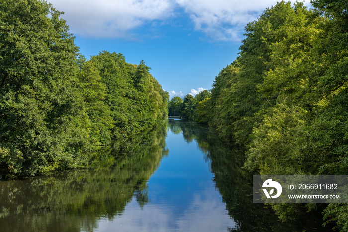 Hamburg, Germany. The river Alster in the district of Eppendorf.