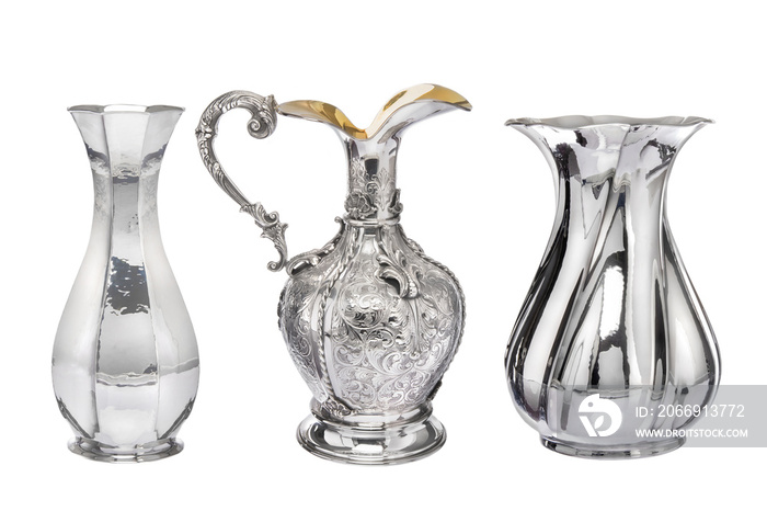 Silver vases.