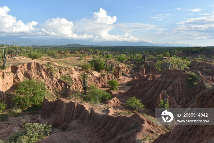 Desierto Tatacoa procesos de erosión por agua. Desierto Rojo