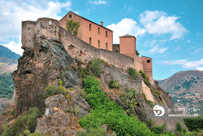 The Citadel of Corte on a summer afternoon with a nice blue sky