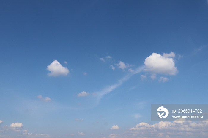 Beautiful blue sky with white clouds background