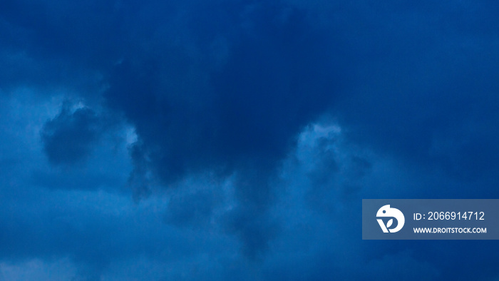 dark blue sky evening after rain