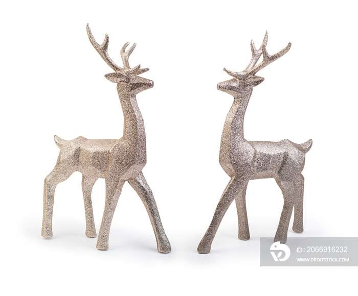 Reindeer Christmas decorative item isolated on white background, Clipping path included