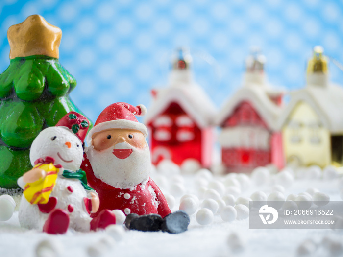 Cute Santa Claus with christmas props for celebrate christmas time