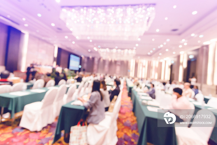 Blurry of auditorium for shareholders’ meeting or seminar event with projector, Annual shareholder meeting