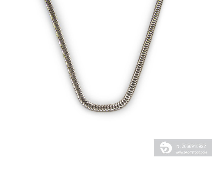 Silver chain isolated on the white background