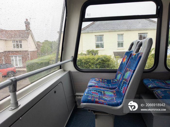 Interior of a bus in Norfolk, England