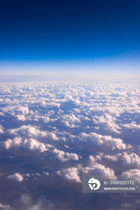 Clouds viewed from an airplane. sky with clouds.