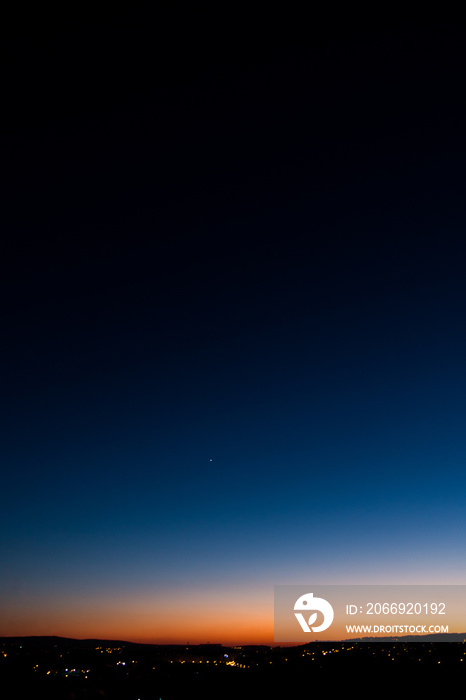 Beautiful Sunset Colors With Clear Night Sky with Visible Planet Venus