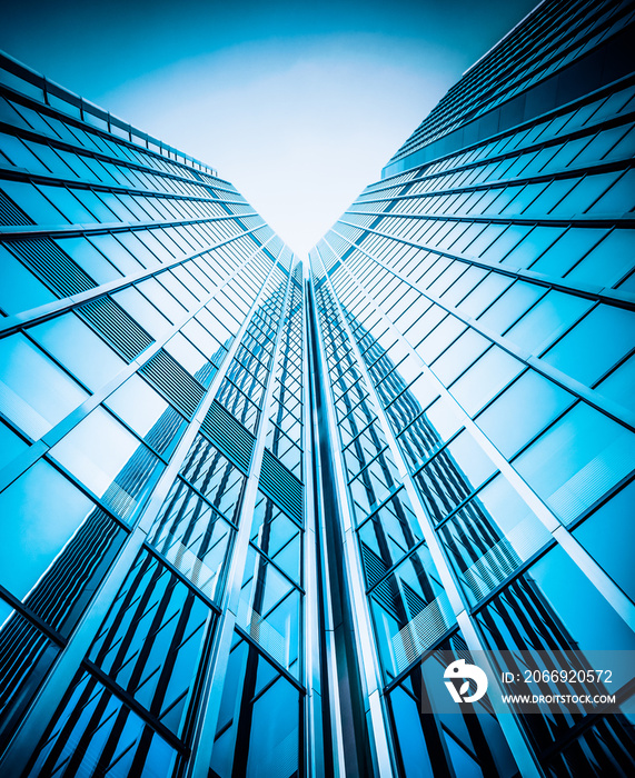 modern glass silhouettes of skyscrapers. Business building