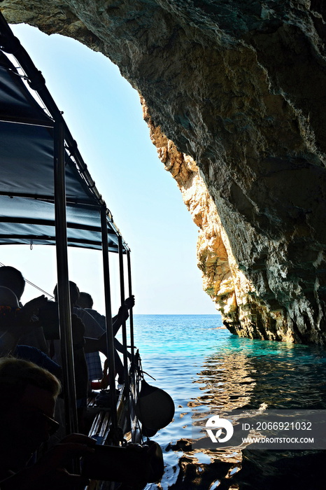 Greece,island Paxos-view out of Blue cave