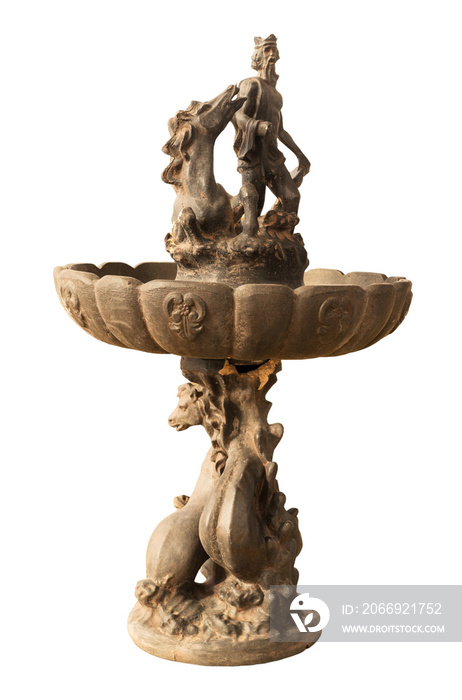 Cut out metal fountain isolated