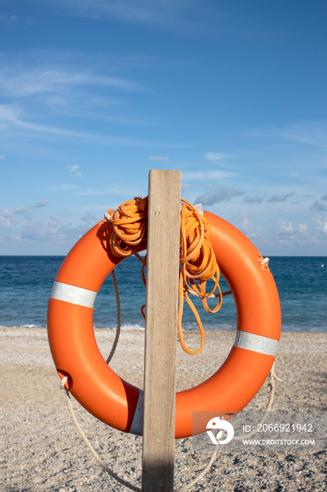 photo of lifebuoy in front of the sea