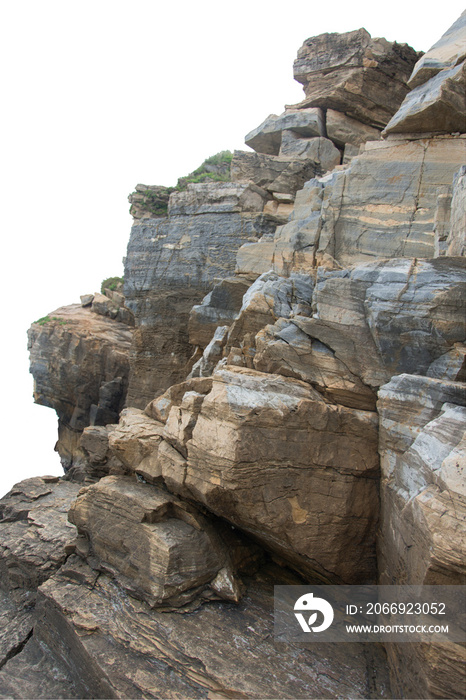 Isolated PNG cutout of a cliff on a transparent background, ideal for photobashing, matte-painting, concept art