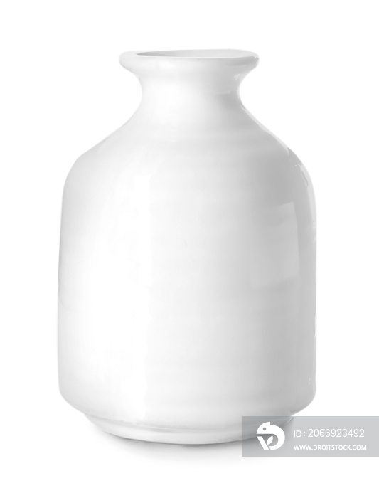 Ceramic vase on white background