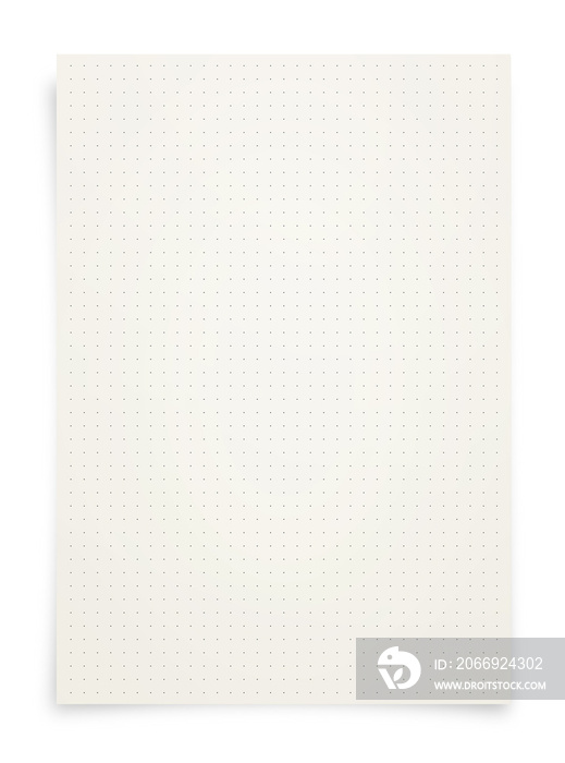 White paper with dot pattern on white background.