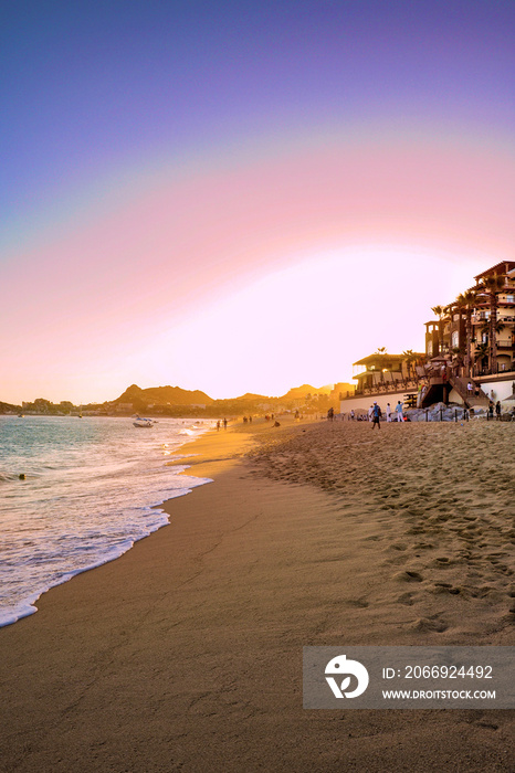 Beautiful Sunset on the Beach in Cabo San Lucas Resort