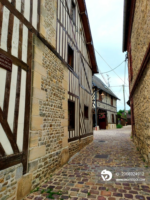 maison à pans de bois, Beuvron-en-Auge, pays d’Auge, Calvados, Normandie, France